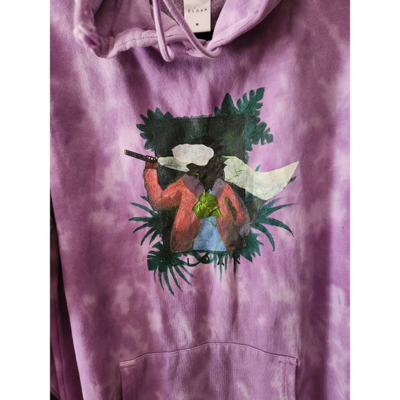 Cloak Brand Pullover Hoodie Men Purple Sweatshirt Anime Cotton Size M - Picture 4 of 10